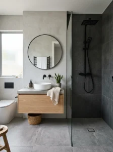 Matte black bathroom fixtures modern