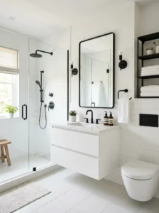 Matte black fixtures bathroom