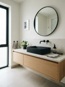 Matte black sink bathroom