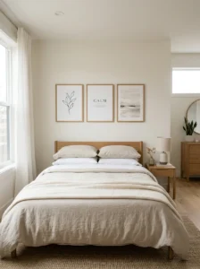 Clean wall design in modern bedroom