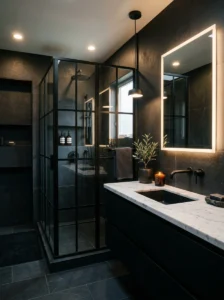 Matte black bathroom ideas with elegant modern design