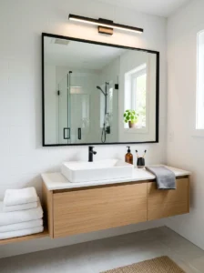 Black mirror bathroom design