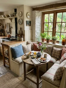 Cozy breakfast nook creating inviting kitchen corner