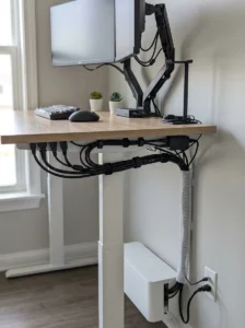 Cable management keeping desk clean