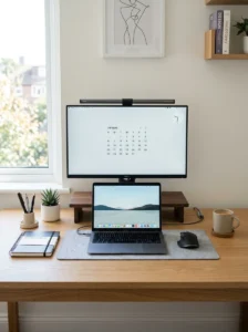 Functional desk layout improving nurse office workflow