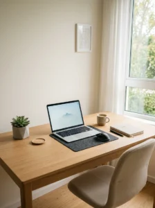 Clutter-free desk improving focus