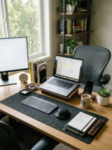 Organized workspace improving productivity
