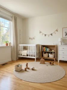 Minimal clutter layout creating safe and calm toddler bedroom
