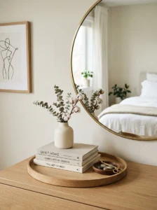 Simple decor styling in modern bedroom