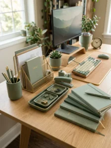 Matching accessories creating clean desk style