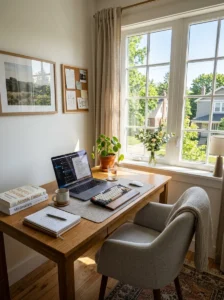 Natural light improving home office environment