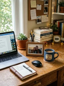Personal touches making desk feel more inspiring