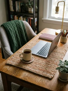 Soft textures making desk comfortable