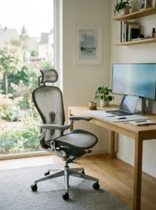 Comfortable ergonomic chair in nurse office setup