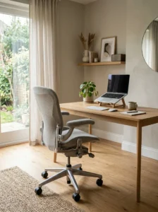 Stylish and comfortable office chair in modern workspace