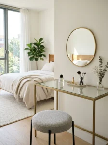 Glass top vanity for clean and modern look
