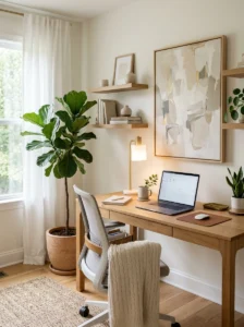 Professional office decor ideas with modern neutral workspace setup