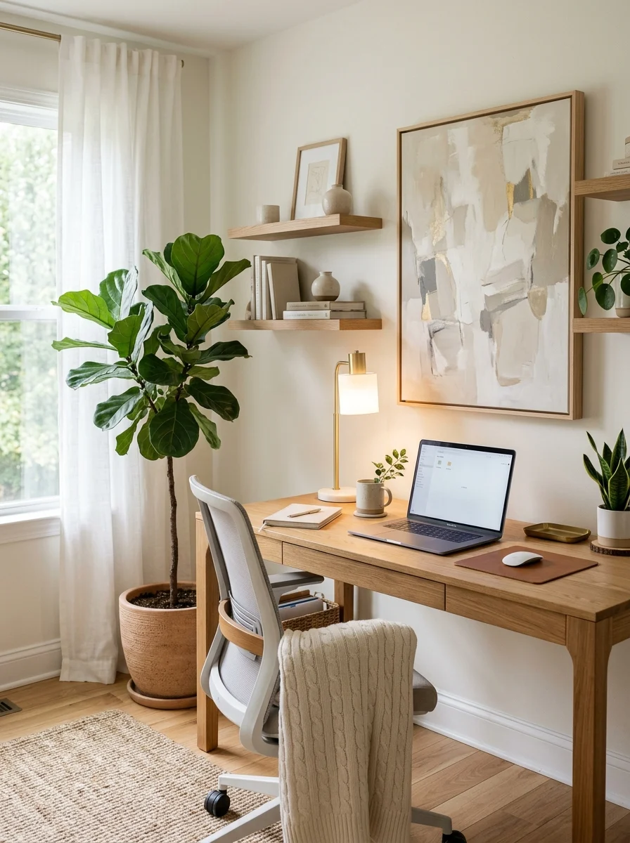 Professional office decor ideas with modern neutral workspace setup
