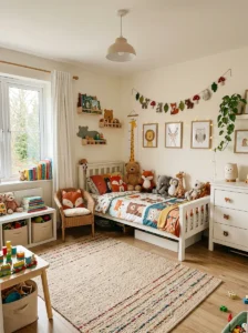 Animal themed decor in boys bedroom