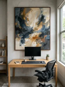 Statement wall art making office less boring