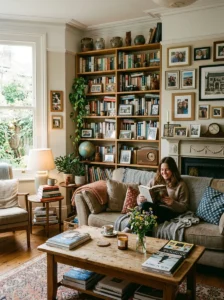 Personal decor making living room feel lived-in and welcoming
