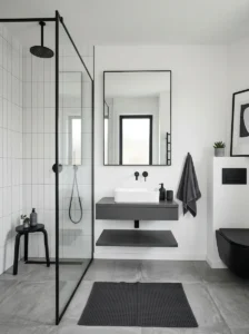 Minimal neutral bathroom design
