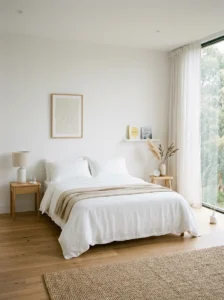 Minimal decor styling in modern bedroom