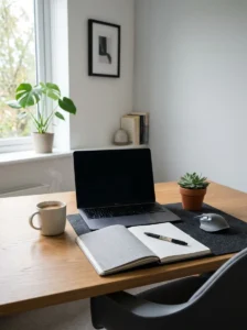 Minimal desk setup creating a clean and focused workspace