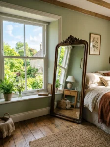 Mirror reflecting light to expand small room
