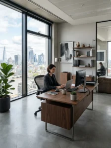 Dark wood modern office furniture