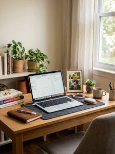 Office decor with subtle personal touches