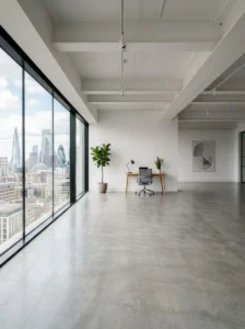 Clear floor making office feel bigger