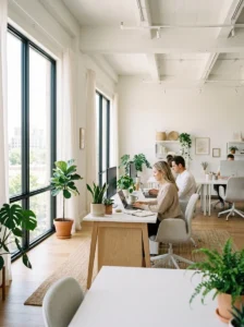 Light colors making office feel bigger