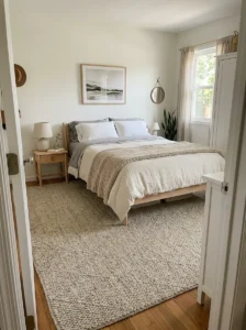 Large rug making room feel unified