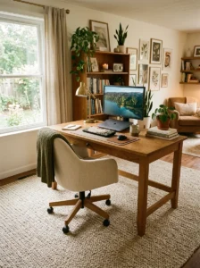 Soft rug adding warmth to nurse office floor