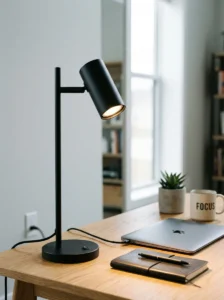 Minimal lamp design keeping desk clean