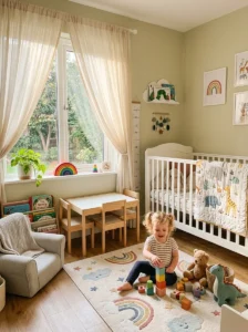 Breathable curtains adding soft natural light to toddler room