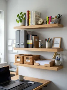 Vertical storage maximizing small office