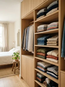 Open shelving adding functional storage