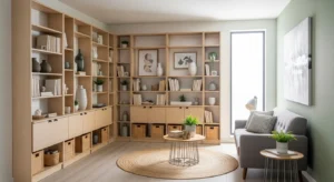 Vertical storage living room