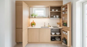 Compact Scandinavian kitchen layout