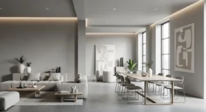Continuous wall color open layout