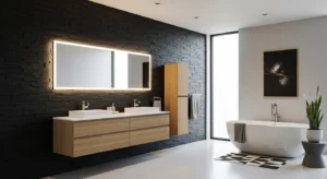 Bold accent wall bathroom idea