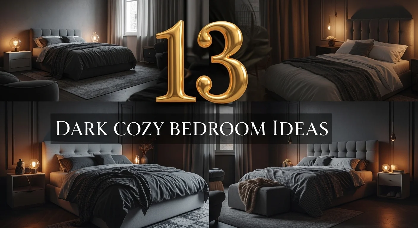 Dark cozy bedroom ideas with moody lighting and luxurious modern decor