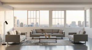 Low furniture living dining combo