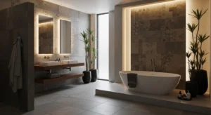 Textured bathroom wall modern trend