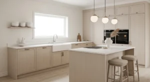Neutral palette Scandinavian kitchen design