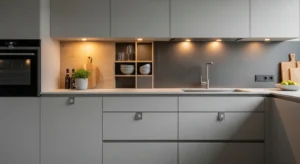 Minimal hardware kitchen cabinets