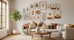 Boho wall art display