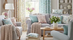 Floral decor French country living room